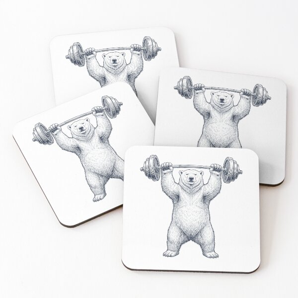Item preview, Vintage Polar Bear Weightlifting Deadlift Gym Animal Lover designed and sold by DoodleTortle.