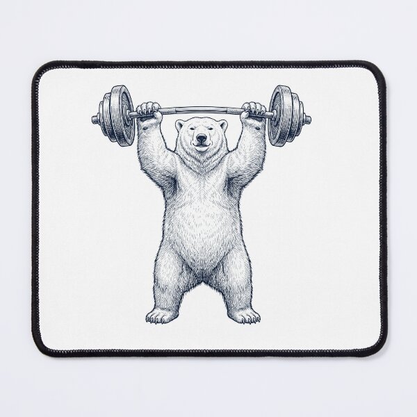 Item preview, Vintage Polar Bear Weightlifting Deadlift Gym Animal Lover designed and sold by DoodleTortle.