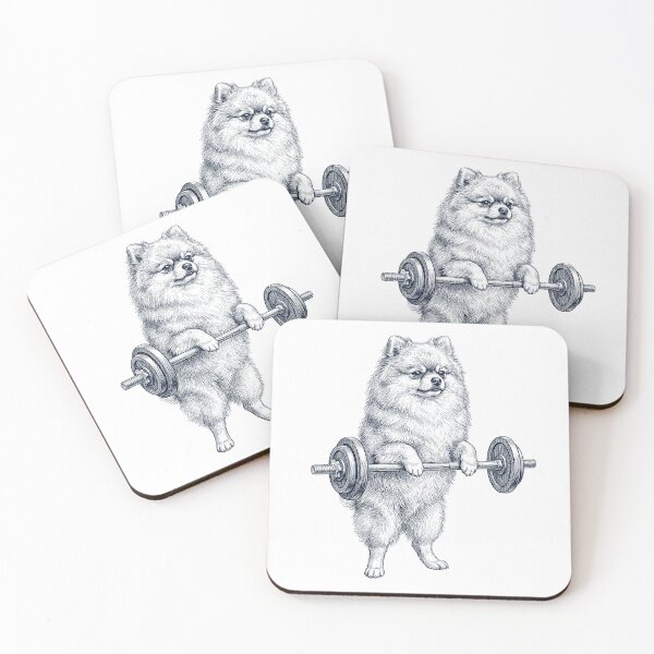 Item preview, Vintage Pomeranian Weightlifting Deadlift Gym Dog Lover designed and sold by DoodleTortle.