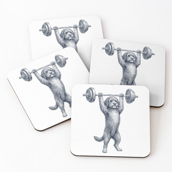 Item preview, Vintage Portuguese Water Dog Weightlifting Deadlift Gym Dog Lover designed and sold by DoodleTortle.