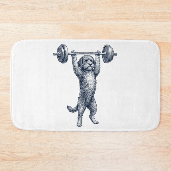 Item preview, Vintage Portuguese Water Dog Weightlifting Deadlift Gym Dog Lover designed and sold by DoodleTortle.