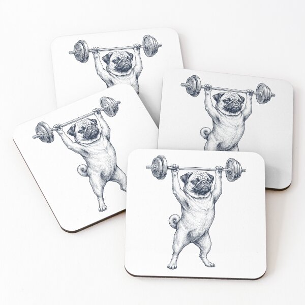 Item preview, Vintage Pug Weightlifting Deadlift Gym Dog Lover designed and sold by DoodleTortle.