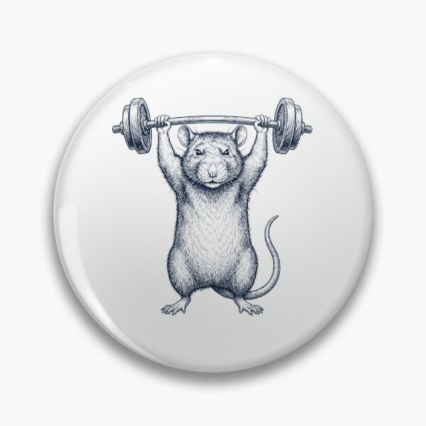Artikelvorschau, Vintage-Ratte beim Gewichtheben, Kreuzheben, Fitnessstudio, Tierliebhaber entworfen und verkauft von DoodleTortle.