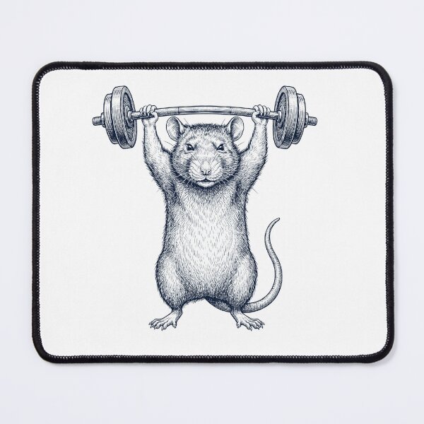 Item preview, Vintage Rat Weightlifting Deadlift Gym Animal Lover designed and sold by DoodleTortle.