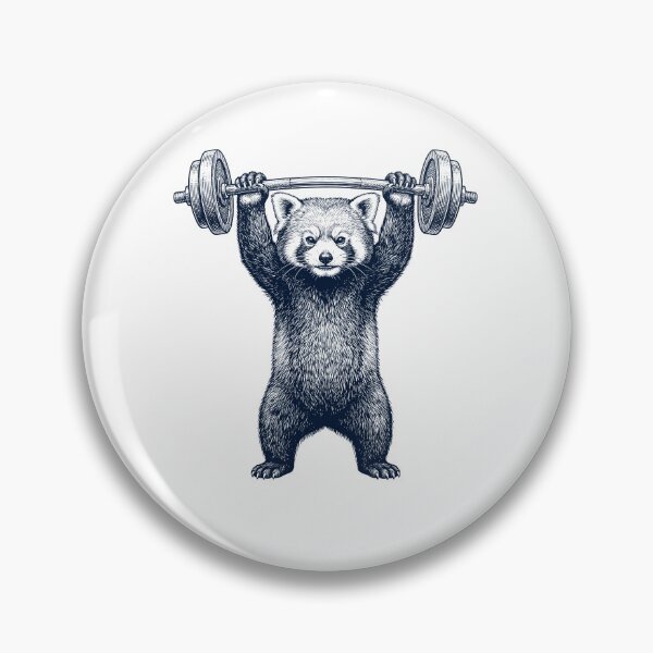 Item preview, Vintage Red Panda Weightlifting Deadlift Gym Animal Lover designed and sold by DoodleTortle.
