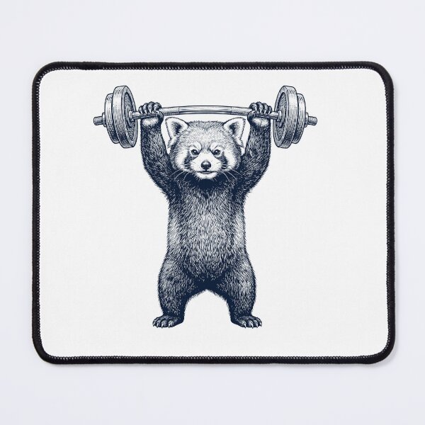 Item preview, Vintage Red Panda Weightlifting Deadlift Gym Animal Lover designed and sold by DoodleTortle.