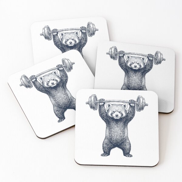 Item preview, Vintage Red Panda Weightlifting Deadlift Gym Animal Lover designed and sold by DoodleTortle.