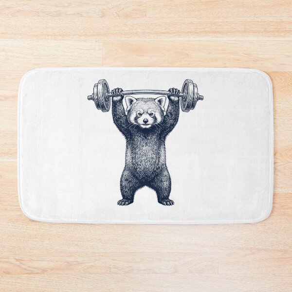 Item preview, Vintage Red Panda Weightlifting Deadlift Gym Animal Lover designed and sold by DoodleTortle.