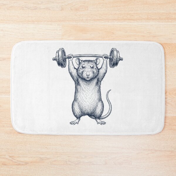 Artikelvorschau, Vintage-Ratte beim Gewichtheben, Kreuzheben, Fitnessstudio, Tierliebhaber entworfen und verkauft von DoodleTortle.