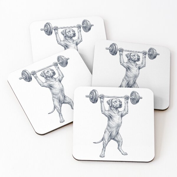 Item preview, Vintage Rhodesian Ridgeback Weightlifting Deadlift Gym Dog Lover designed and sold by DoodleTortle.