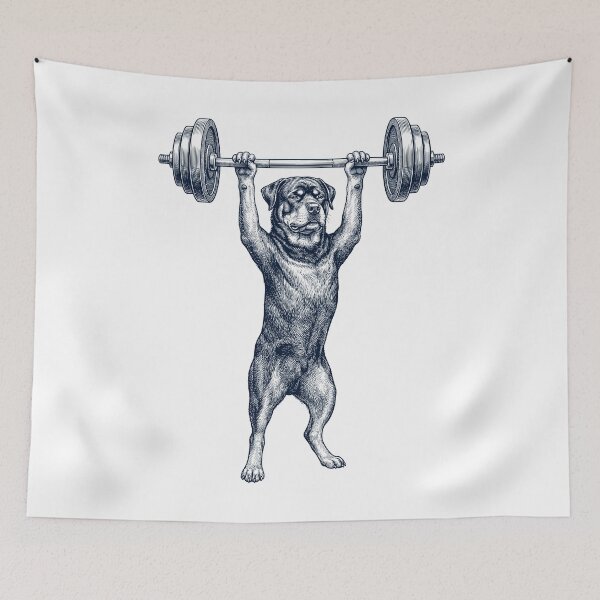 Item preview, Vintage Rottweiler Weightlifting Deadlift Gym Dog Lover designed and sold by DoodleTortle.