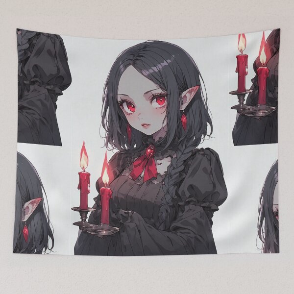 Item preview, Gothic vampire girl with candles designed and sold by ArtsJulian.