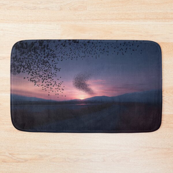 Item preview, A flock of European Starlings forming murmuration patterns at sunset, Birds in Motion designed and sold by CDC40.