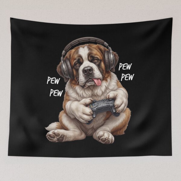 Item preview, Gaming Saint Bernard Gamer Videogaming Dog Lover designed and sold by TerryConnells.