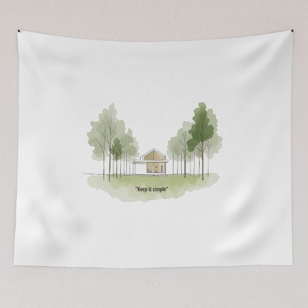 Item preview, Minimalist A-Frame Cabin - Keep It Simple designed and sold by Modern Nest Art.