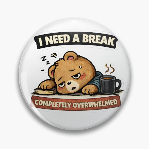 Item preview, I Need A Break Sticker | Funny Relatable Overwhelmed Mood designed and sold by TheLazyVibe.