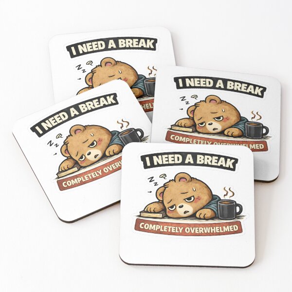 Item preview, I Need A Break Sticker | Funny Relatable Overwhelmed Mood designed and sold by TheLazyVibe.