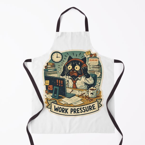Item preview, Funny Work Pressure Cat Office Stress Meme Sticker designed and sold by ZenvyraLab.