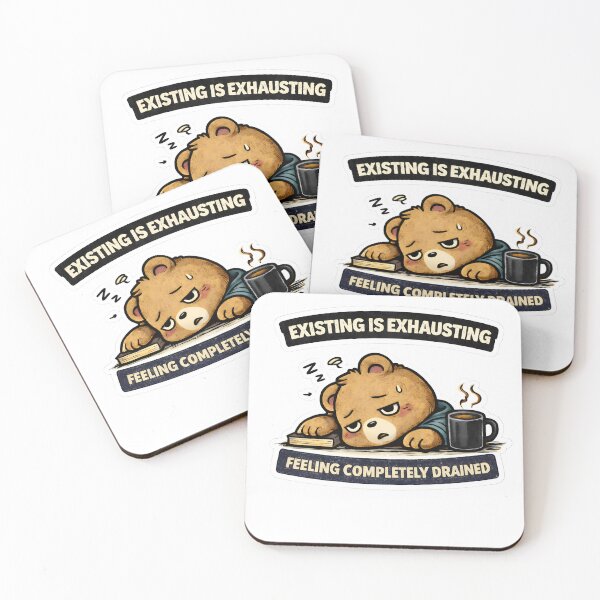 Item preview, Existing Is Exhausting Sticker | Funny Relatable Burnout Mood designed and sold by TheLazyVibe.