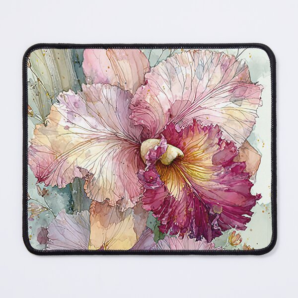 Item preview, Violet Watercolor Orchid Wall Art – Pink Purple Floral Print, Botanical Home Decor, Cattleya Orchid Painting designed and sold by EG Creativity Art.