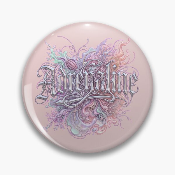 Item preview, Adrenaline Gothic Calligraphy Liquid Chrome Y2K designed and sold by MarCinu Art.