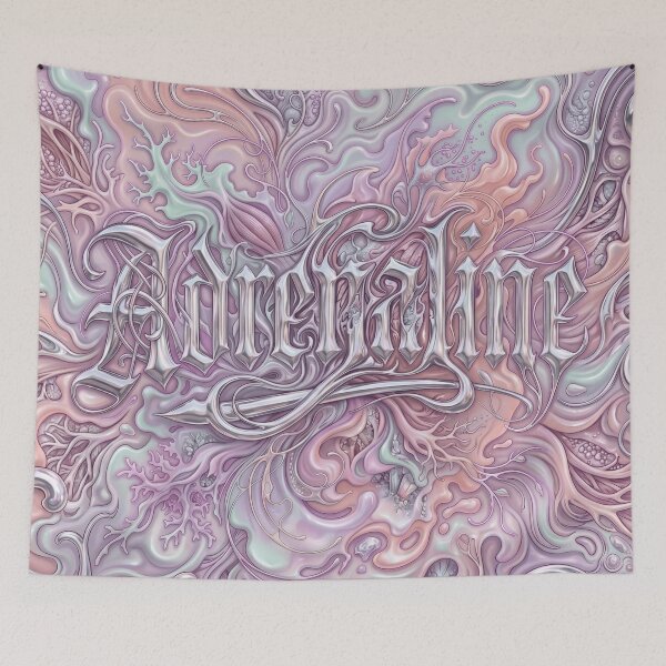 Item preview, Adrenaline Gothic Calligraphy Liquid Chrome Y2K designed and sold by MarCinu Art.