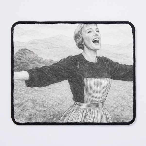 Item preview, Black and White Pencil Sketch Portrait of Classic Musical Film Woman – Vintage Singing Scene Inspired Art designed and sold by Leon Woods Pencil Art.