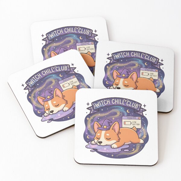 Item preview, Witch Chill Club Low Battery Corgi Sleepy Sticker designed and sold by TheLazyVibe.