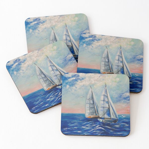 Item preview, Sailboats on Blue Water designed and sold by Agnieszka Gajewska art.