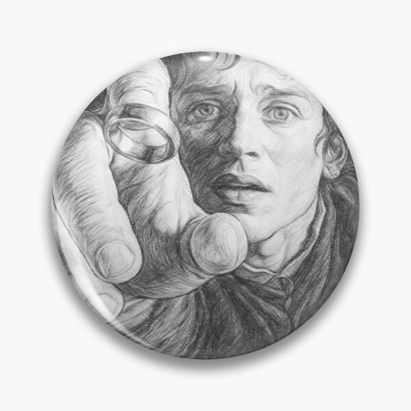 Item preview, Black and White Pencil Sketch Portrait of Fantasy Ring Bearer – Epic Adventure Inspired Character Art designed and sold by Leon Woods Pencil Art.