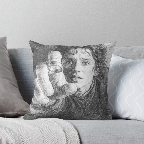 Item preview, Black and White Pencil Sketch Portrait of Fantasy Ring Bearer – Epic Adventure Inspired Character Art designed and sold by Leon Woods Pencil Art.