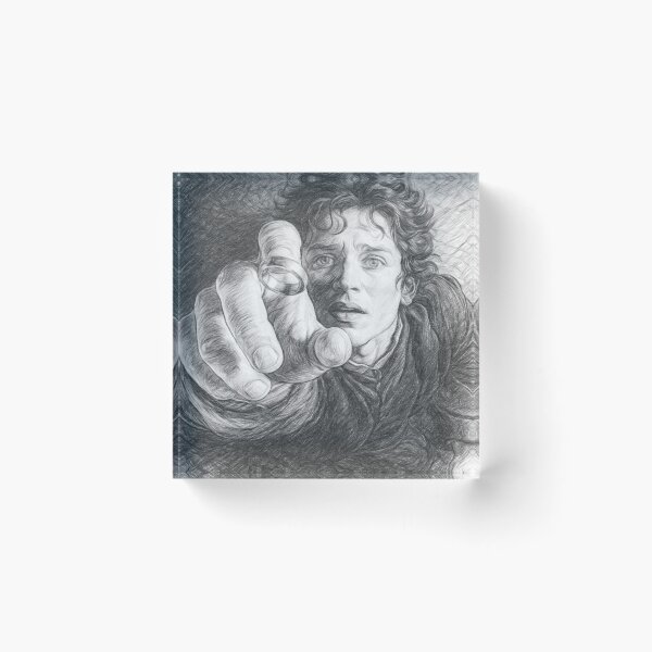 Item preview, Black and White Pencil Sketch Portrait of Fantasy Ring Bearer – Epic Adventure Inspired Character Art designed and sold by Leon Woods Pencil Art.