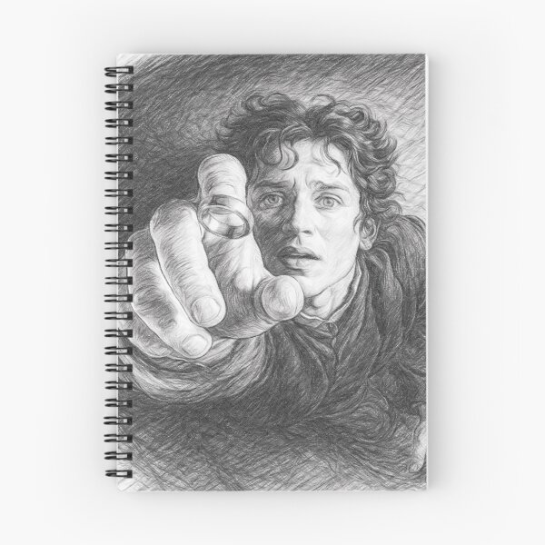 Item preview, Black and White Pencil Sketch Portrait of Fantasy Ring Bearer – Epic Adventure Inspired Character Art designed and sold by Leon Woods Pencil Art.