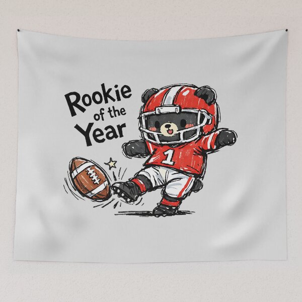 Item preview, Cute Football Bear Kicking Ball Rookie of the Year Kid Design designed and sold by GogaVibeRe.