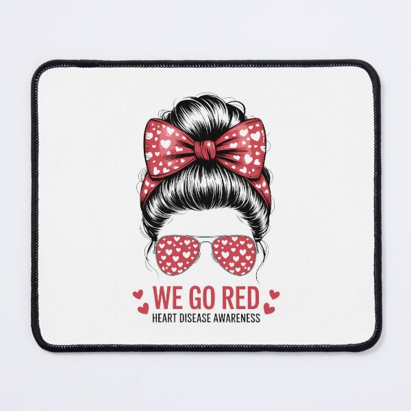 Item preview, Go Red Messy Bun Women In February Heart Disease Awareness designed and sold by VENOM0RIOT.
