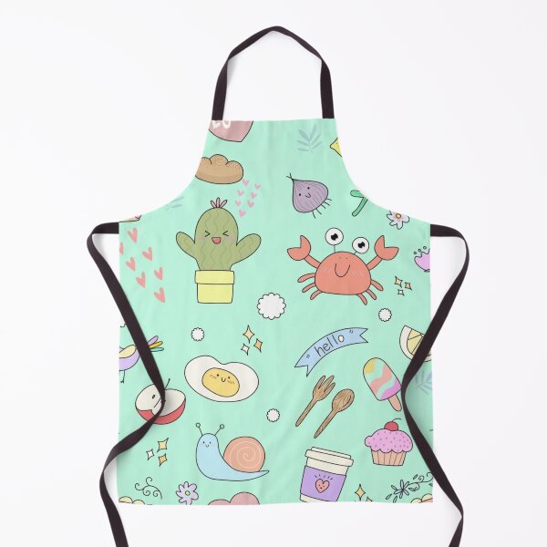 Item preview, Cute Kawaii Doodle Pattern – Pastel Cartoon Food, Animals & Happy Objects designed and sold by RushVibeWear.