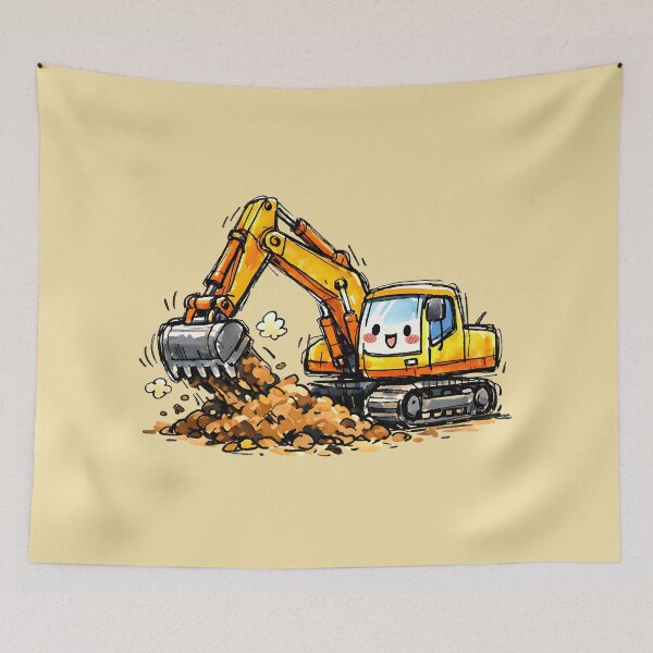 Item preview, Cute Excavator Digger Construction Truck Kid Design designed and sold by GogaVibeRe.