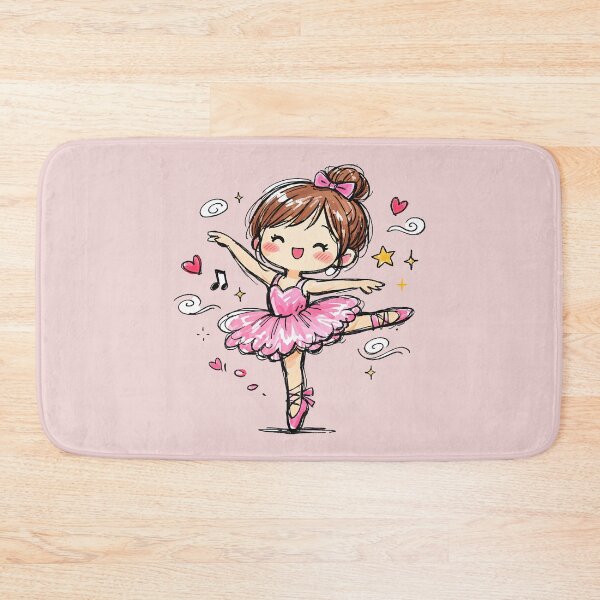 Item preview, Cute Ballerina Kid Baby Little Dancer Ballet Girl Pink Heart Whimsical Gift designed and sold by GogaVibeRe.