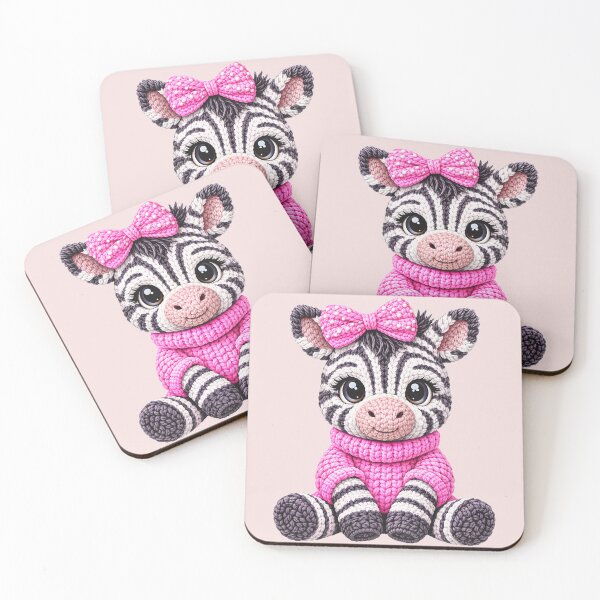 Item preview, Cute Crochet Zebra Pink Bow Whimsical Animal designed and sold by GogaVibeRe.