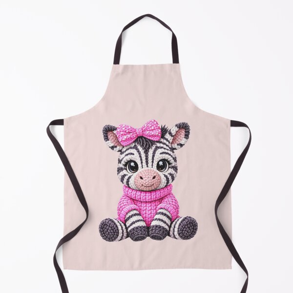 Item preview, Cute Crochet Zebra Pink Bow Whimsical Animal designed and sold by GogaVibeRe.
