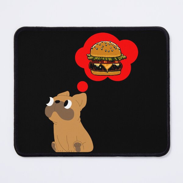 Item preview, french bulldog breed dog thinking about hamburger designed and sold by geekmania48.