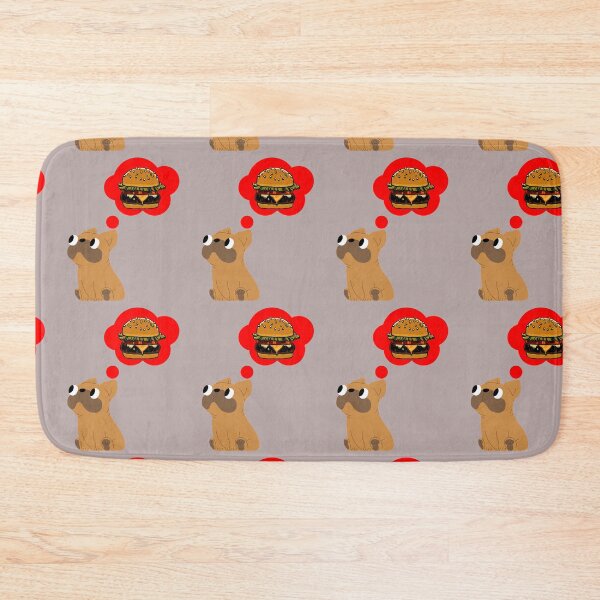 Item preview, french bulldog breed dog thinking about hamburger designed and sold by geekmania48.