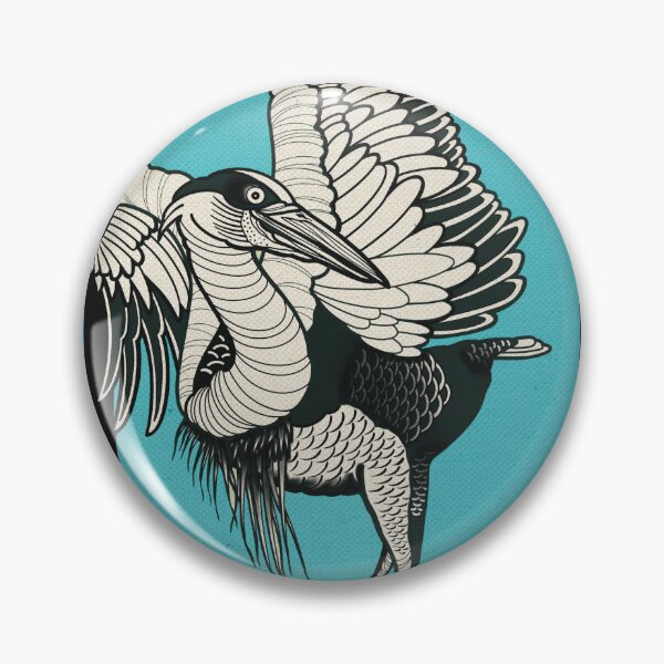 Artikelvorschau, Crane Coastal Bird Graphic Tattoo Style Ocean Art entworfen und verkauft von RiptideKiD.