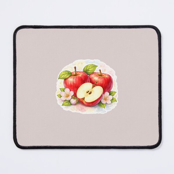 Item preview, Cute Red Apple Watercolor Sticker  Botanical Fruit Illustration with Apple Blossom | Cottagecore Aesthetic designed and sold by Qingtian814.