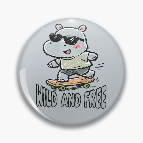 Item preview, Cute hippo on a skateboard, cool kid gift designed and sold by GogaVibeRe.