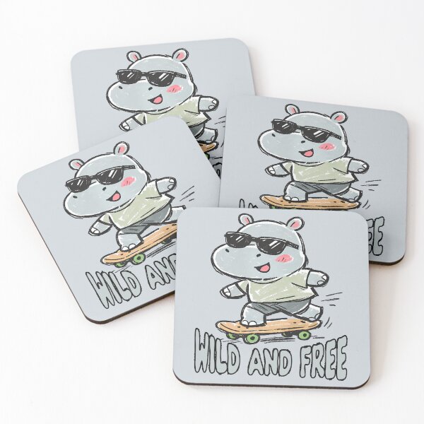 Item preview, Cute hippo on a skateboard, cool kid gift designed and sold by GogaVibeRe.