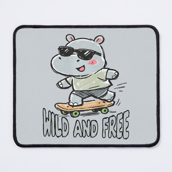 Item preview, Cute hippo on a skateboard, cool kid gift designed and sold by GogaVibeRe.