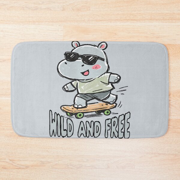 Item preview, Cute hippo on a skateboard, cool kid gift designed and sold by GogaVibeRe.