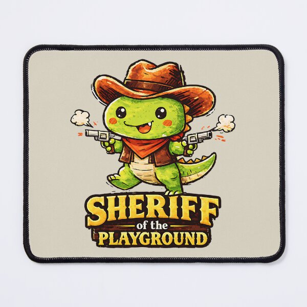 Item preview, Sheriff of the Playground - Cute Dinosaur Cowboy designed and sold by GogaVibeRe.