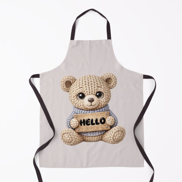 Item preview, Cute Yarn Teddy Bear Saying Hello designed and sold by GogaVibeRe.